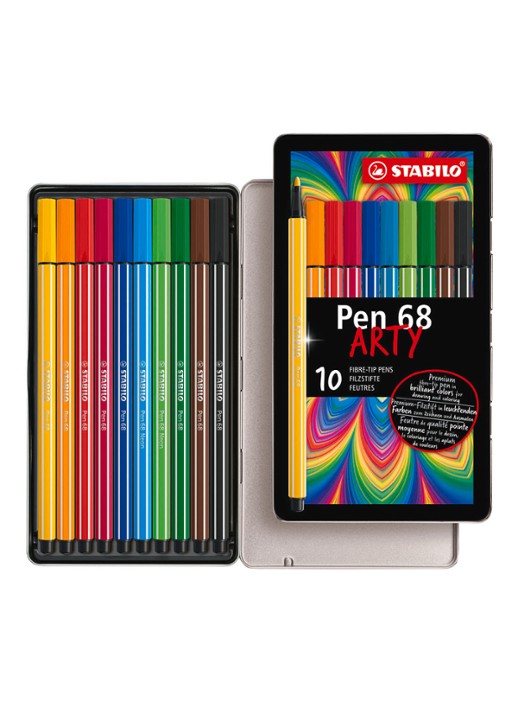 Stabilo Pen 68 Arty viltstiften set van 10  - voorkant 2 multicolor