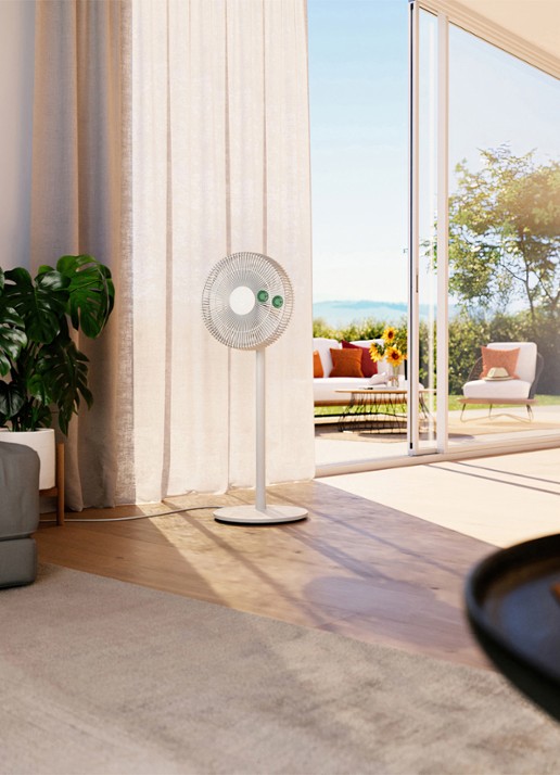 Stadler Form Finn vloer- en tafelventilator, verstelbaar 95,4 cm - voorkant 7 wit