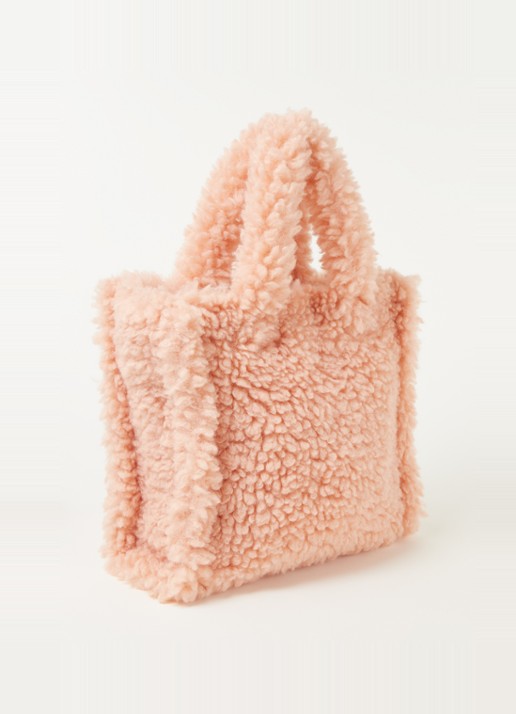Stand Studio Lolita handtas van teddy - achterkant 2 lichtroze
