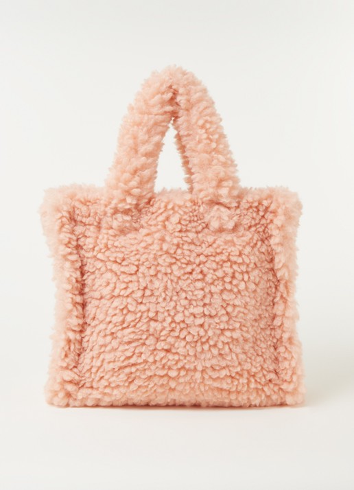 Stand Studio Lolita handtas van teddy - voorkant lichtroze
