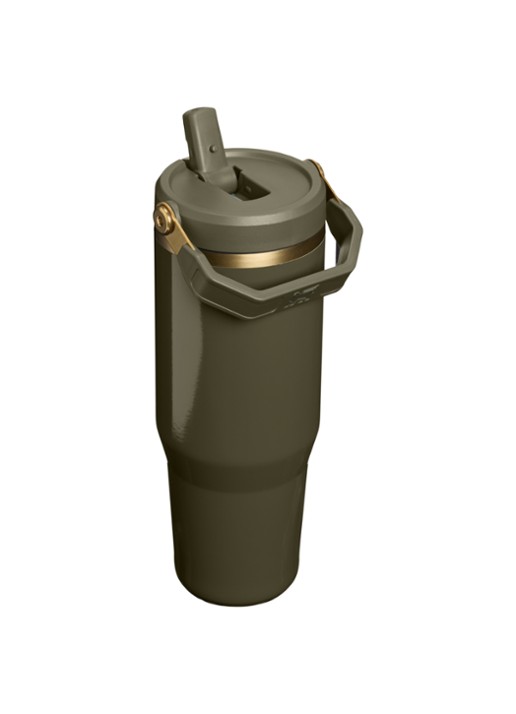 Stanley De IceFlow™ Flip Straw 2.0 waterfles 0,89 liter - achterkant mosgroen