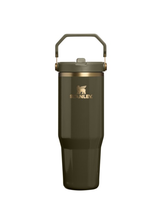 Stanley De IceFlow™ Flip Straw 2.0 waterfles 0,89 liter - voorkant 2 mosgroen