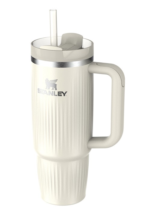 Stanley De Quencher® H2.0 Fluted thermosfles 0,89 liter - voorkant 2 cream gloss / gebroken wit