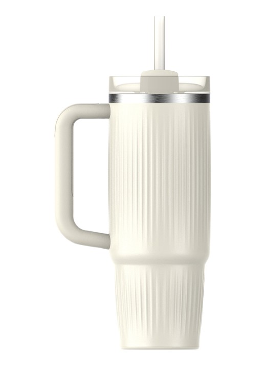 Stanley De Quencher® H2.0 Fluted thermosfles 89 cl - achterkant cream gloss / gebroken wit