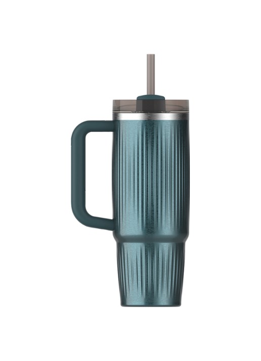 Stanley De Quencher® H2.0 Fluted thermosfles 89 cl - achterkant 3 marina shine / donkerblauw