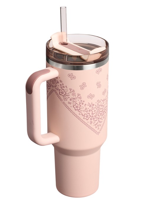 Stanley De Quencher® H2.O FlowState™ thermosfles 1,2 liter - achterkant lichtroze