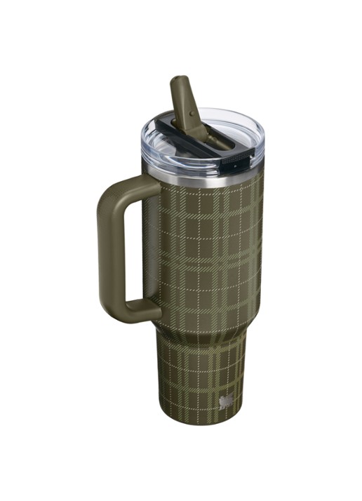 Stanley De Quencher ProTour Flip Straw thermosfles 1,18 liter - achterkant mosgroen