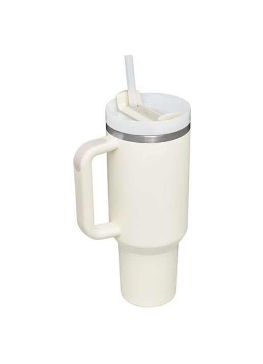 Stanley Quencher H2.0 Flowstate Tumbler thermosfles 1,2 liter  - voorkant 2 ivoor