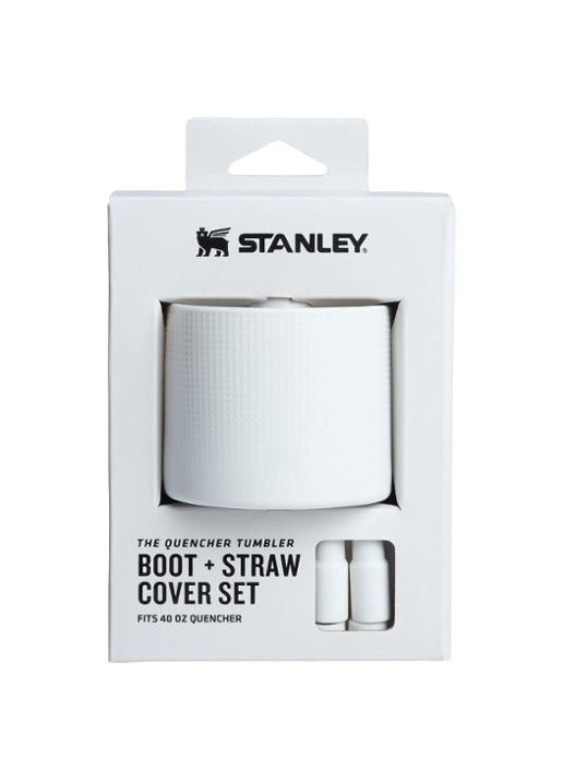 Stanley The Quencher® bekerhoes en rietjes dop 3-delig - detail lichtgrijs