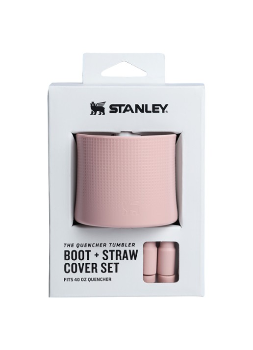 Stanley The Quencher® bekerhoes en rietjes dop 3-delig - detail zalmroze