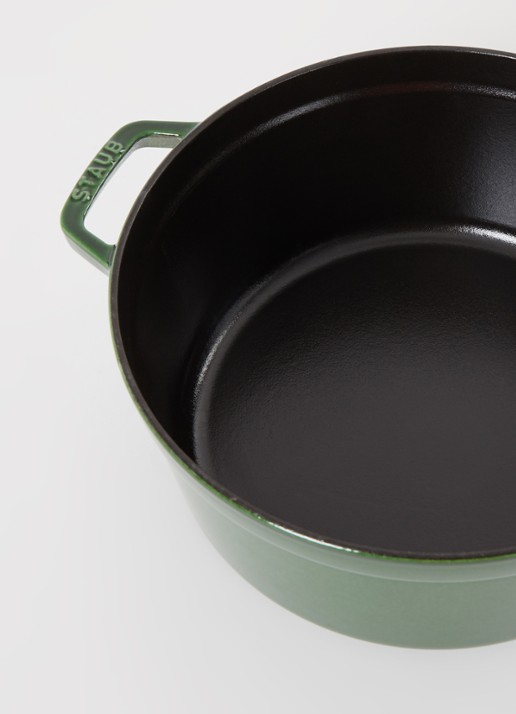 Staub Cocotte braadpan 26 cm  - detail groen