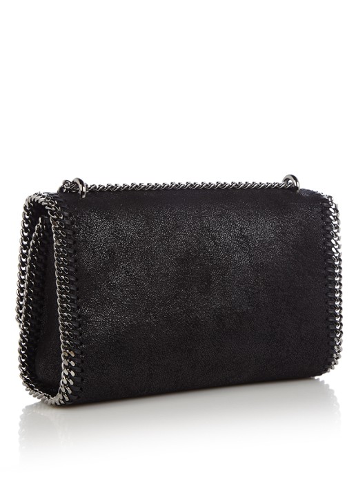 Stella McCartney Falabella Fold Over crossbodytas van ecoleer - detail zwart