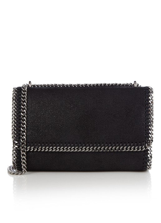 Stella McCartney Falabella Fold Over crossbodytas van ecoleer - voorkant 3 zwart