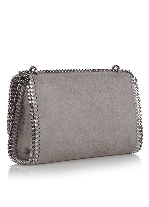 Stella McCartney Falabella Fold Over crossbodytas van ecoleer - detail 3 lichtgrijs