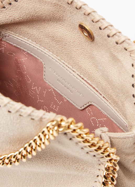 Stella McCartney Falabella Tiny handtas met ketting - detail beige