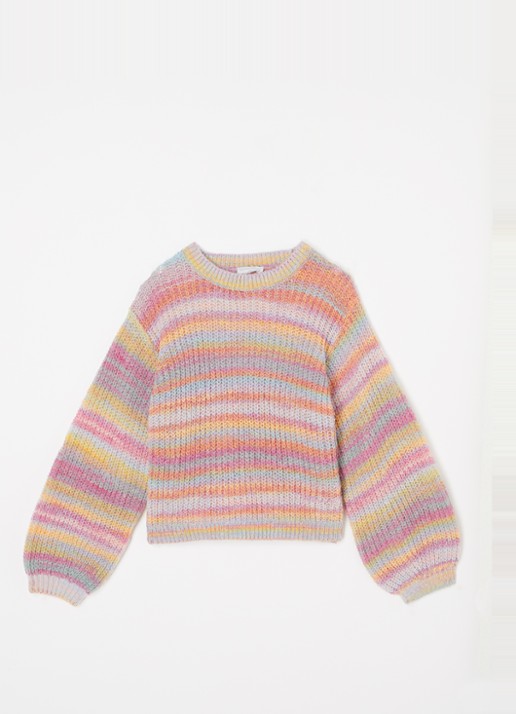Stella McCartney Grofgebreide trui met colour blocking - voorkant roze