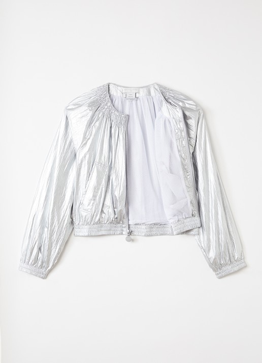 Stella McCartney Jack met metallic finish - voorkant 2 zilver