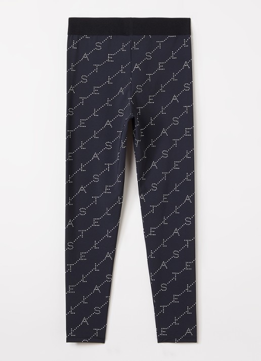 Stella McCartney Legging met logoprint - voorkant 2 zwart