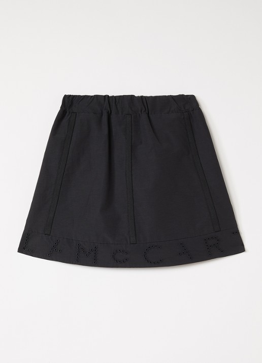 Stella McCartney Rok met logoborduring - voorkant 3 zwart