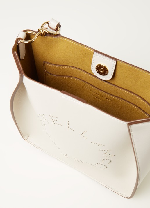 Stella McCartney Stella Logo crossbodytas van ecoleer - detail 3 gebroken wit
