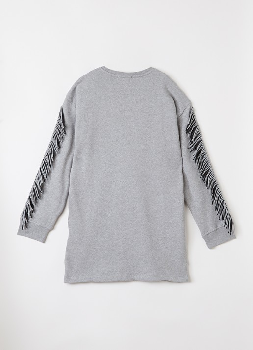 Stella McCartney Sweater met borduring en franjes - voorkant 3 grijsmele