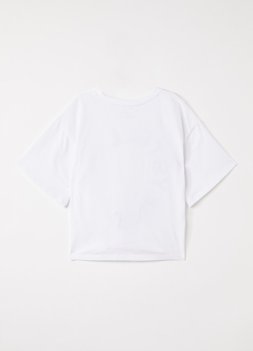Stella McCartney T-shirt met logoborduring - voorkant 2 wit