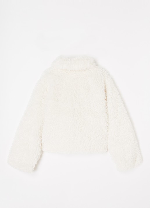 Stella McCartney Teddy jas met steekzakken - achterkant gebroken wit