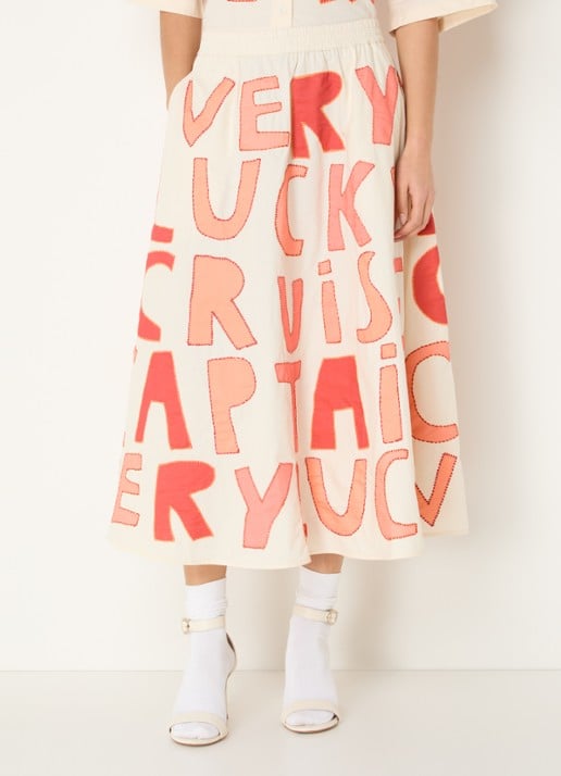 Stella Nova Cruise midi rok met borduring