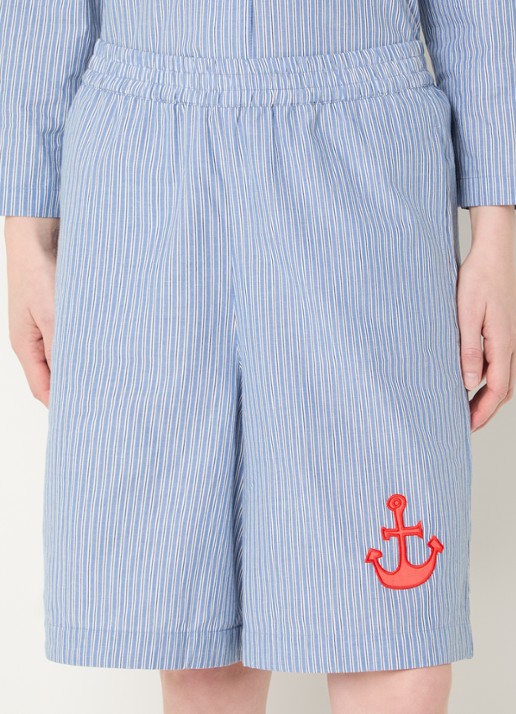 Stella Nova High waist wide fit korte broek met streepprint