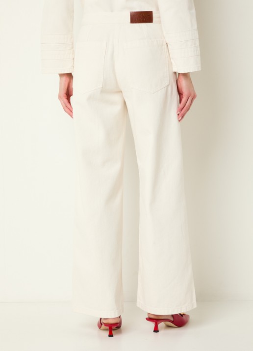 Stella Nova High waist wide leg jeans met gekleurde wassing - achterkant gebroken wit