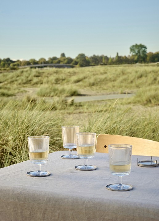 Stelton Pilastro witte wijnglas 18 cl set van 4 - voorkant 3 transparant