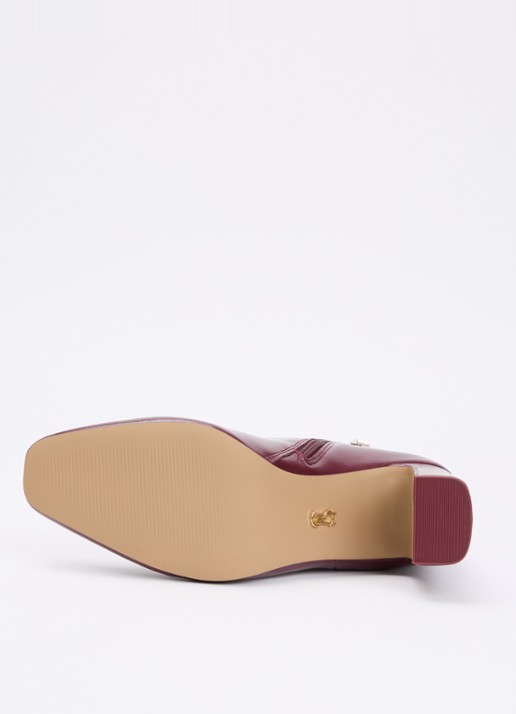 Steve Madden Adelisa enkellaarsje met lakfinish - detail 5 aubergine