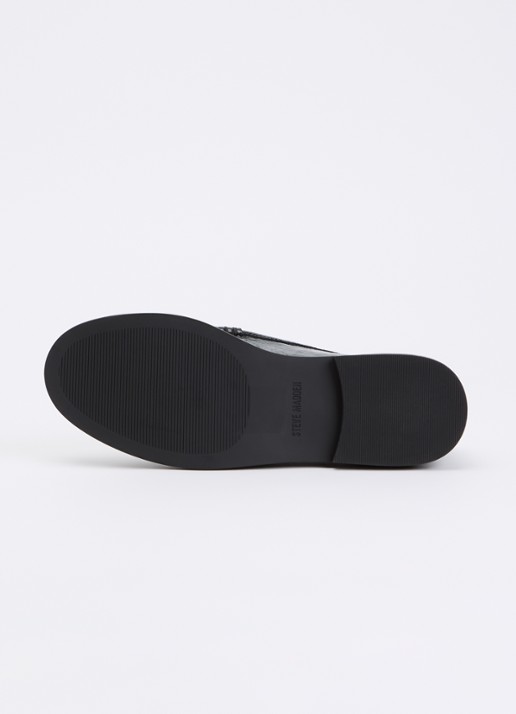Steve Madden Adison loafer van suède met panterprint - detail 5 zwart