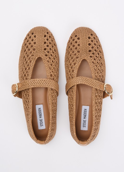 Steve Madden Alara ballerina met gebreid bovenwerk - detail 4 camel