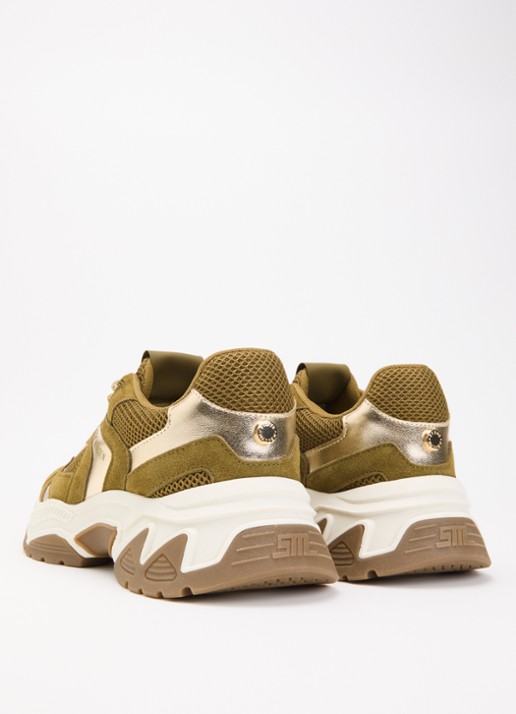Steve Madden Ample sneaker met suède details - achterkant khaki