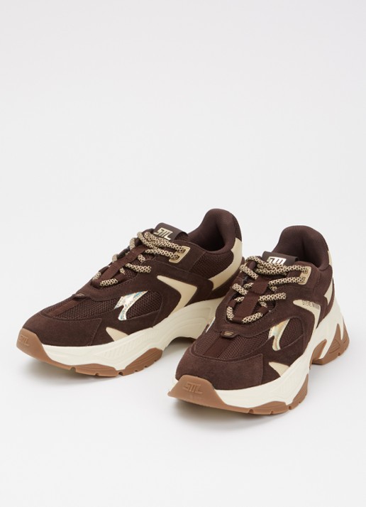 Steve Madden Ample sneaker met suède details - detail 3 donkerbruin