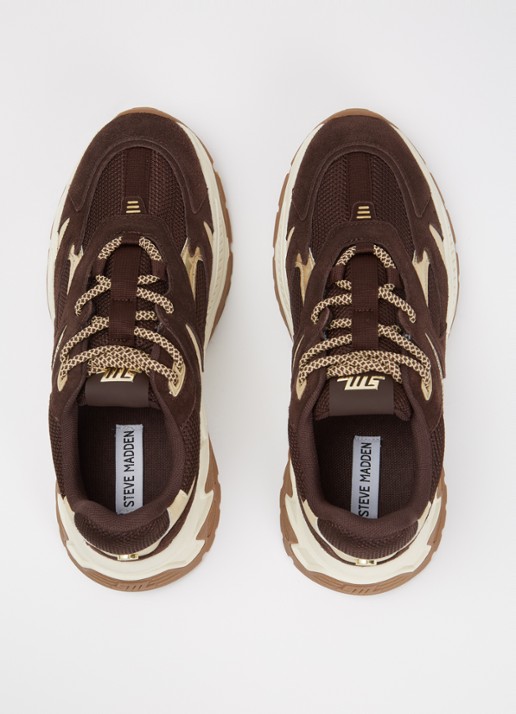 Steve Madden Ample sneaker met suède details - detail 4 donkerbruin