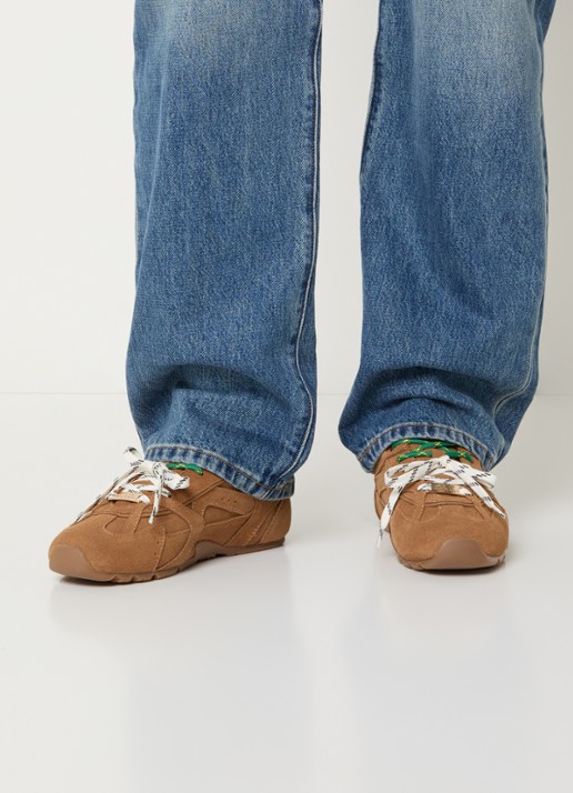 Steve Madden Asiel sneaker van suède - voorkant 2 camel