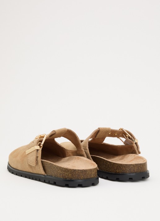 Steve Madden Atticus muiltje van suède - achterkant beige