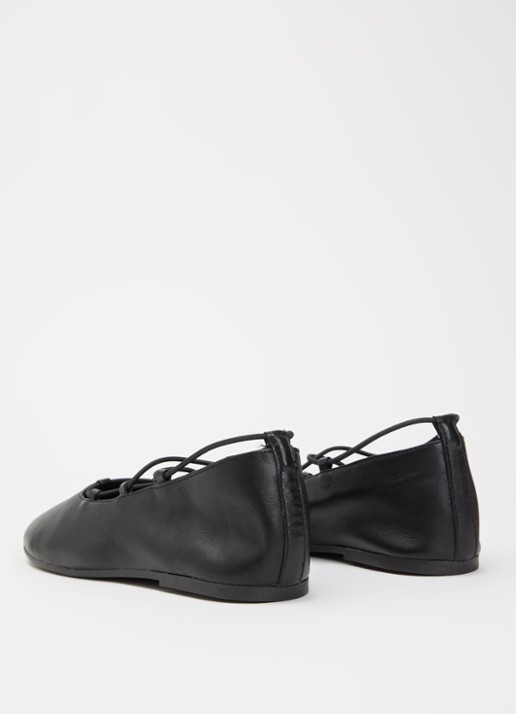 Steve Madden Bombshell ballerina van leer - achterkant zwart