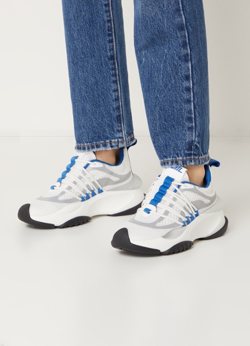 Steve Madden Boost Up sneaker met mesh details - voorkant 6 wit