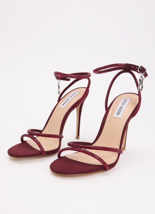 Steve Madden Bryanna sandalette met strass - detail bordeauxrood