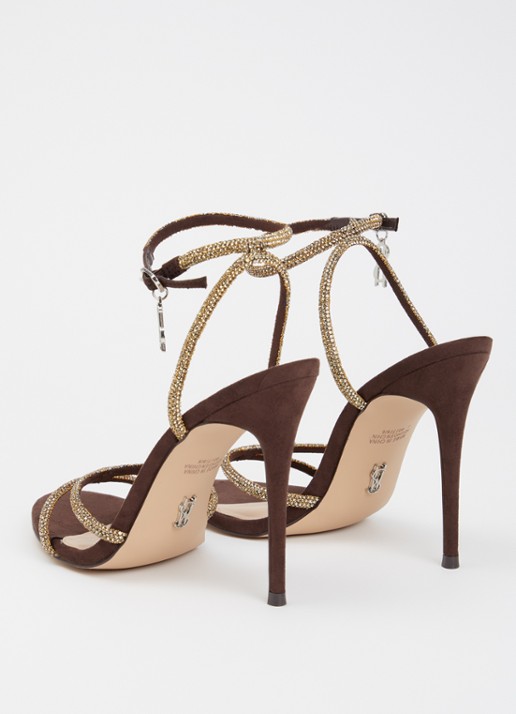 Steve Madden Bryanna sandalette met strass - achterkant 4 bruin
