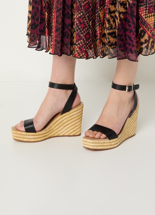 Steve Madden Cassie sleehak van leer - voorkant 2 zwart