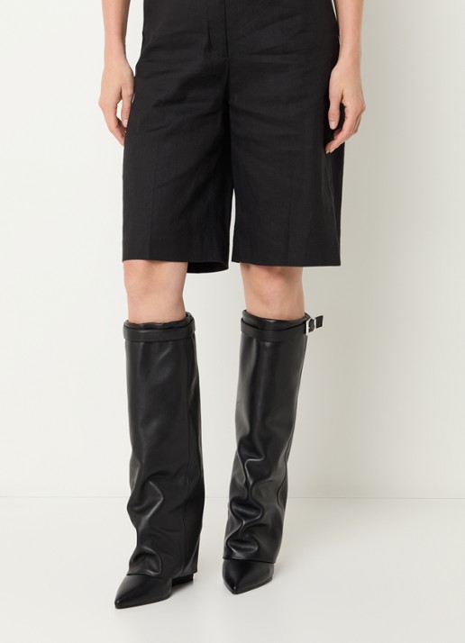 Steve Madden Corenne laars van leer - voorkant 4 zwart