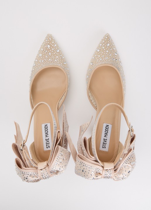 Steve Madden Fiorela-mr pump met strass en strikdetail - detail 3 beige
