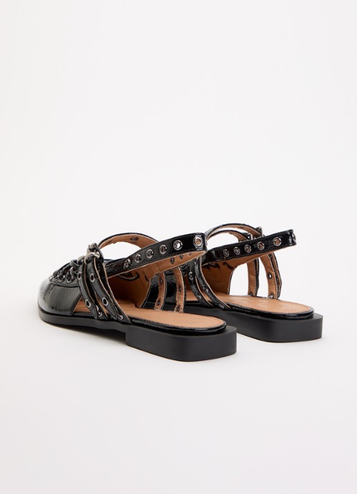 Steve Madden Galanti slingback met lakfinish - achterkant 5 zwart