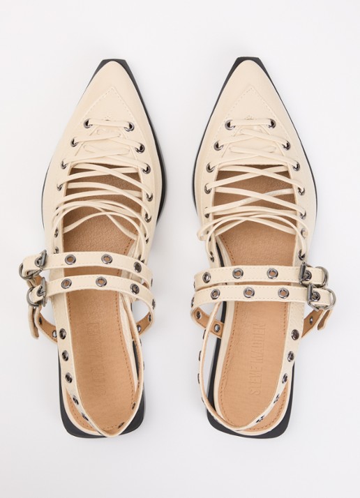 Steve Madden Galanti slingback van leer met lakfinish - detail 4 beige