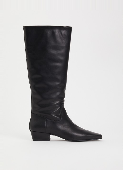 Steve Madden Gwyneth laars van leer - voorkant 4 zwart
