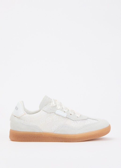 Steve Madden Jemporia sneaker met suède details - voorkant 3 wit
